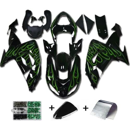 Artudatech Motorcycle Fairing Injection Plastic Green Red Black Kit Fit For Kawasaki Zx10R 2006 2007 ZX-10R