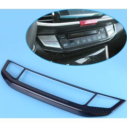 Car ABS Carbon Fiber Style Front Control AC Switch Frame Cover Trim 33.5x6.7 cm Fit for Honda Accord 2013 2014 2015 2016 2017