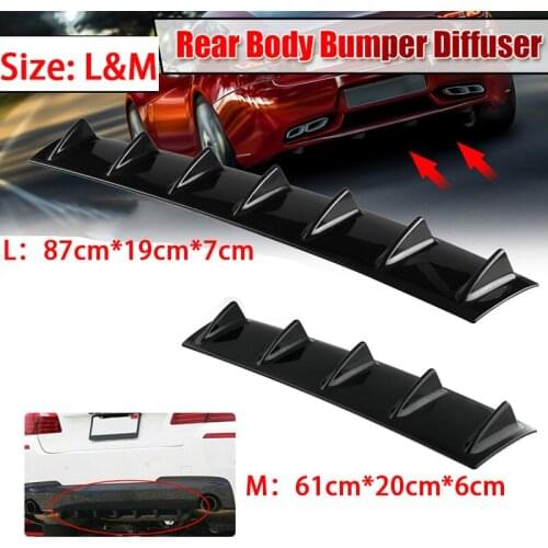 Gloss Black Universal Car Rear Bumper Diffuser Splitter Shark 3 5 7Fin Kit Rear Bumper Lip Spoiler For Honda For Toyota For Benz