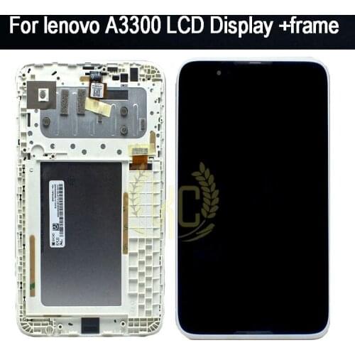Black / White Full LCD Display Monitor + Touch Screen Digitizer Sensor Panel Glass Assembly Frame For Lenovo A7-30 A3300 A3300HV