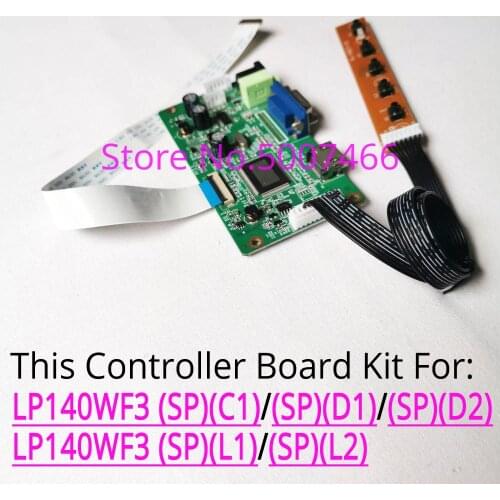 For LP140WF3 (SP)(C1)/(SP)(D1)/(SP)(D2)/(SP)(L1)/(SP)(L2) LCD panel 1920*1080 WLED EDP 30-Pin VGA+ display control board kit
