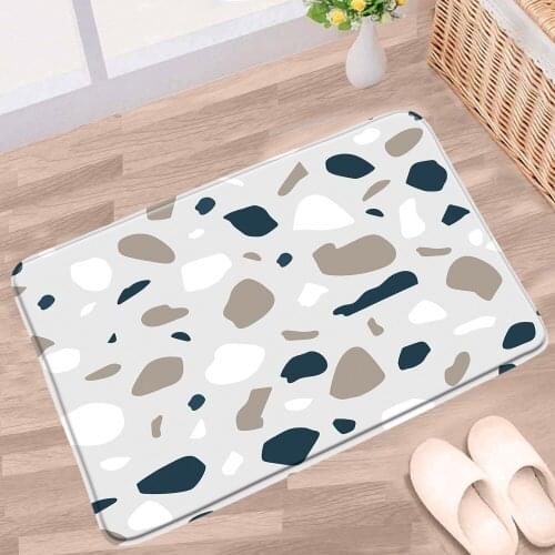 Household Mats Modern Simple Carpet Non-slip Rug Marble Texture Door Indoor Kitchen Toilet Bath Mat Washable Floor Decor Doormat