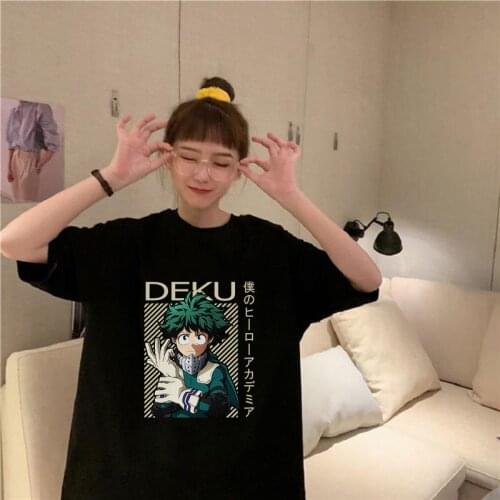 Boku No Hero Academia T Shirt Women Anime Clothes 100% Cotton Graphic T Shirts My Hero Academia Summer Manga Ropa Mujer