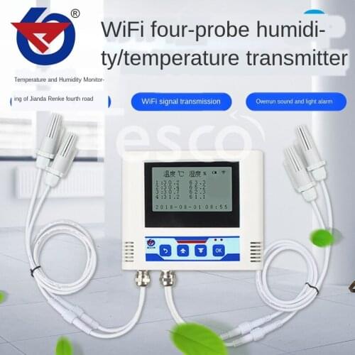 WiFi temperature and humidity meter recorder network display industrial-grade multi-probe remote transmitter