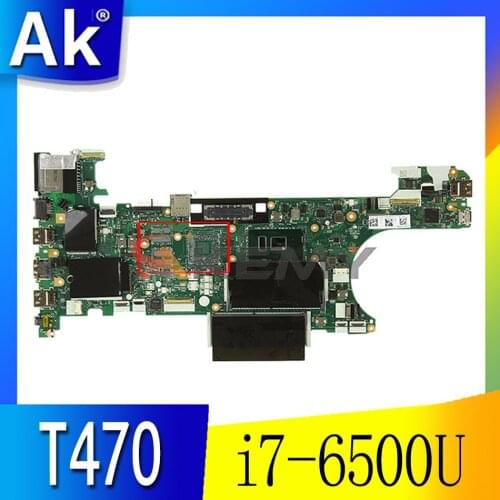 Laptop motherboard For LENOVO Thinkpad T470 Core SR2EZ i7-6500U Mainboard 01HW531 NM-A931 Tested 100