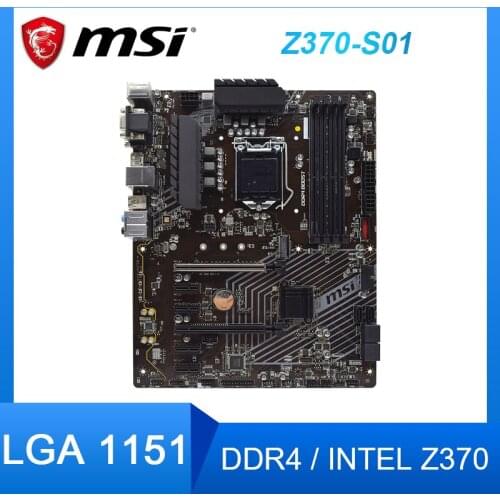For MSI Z370-S01 motherboard LGA1151 DDR4 M.2 interface support 8500 8700 CPU PCI-E 3.0 Micro ATX Used Intel Desktop Mother