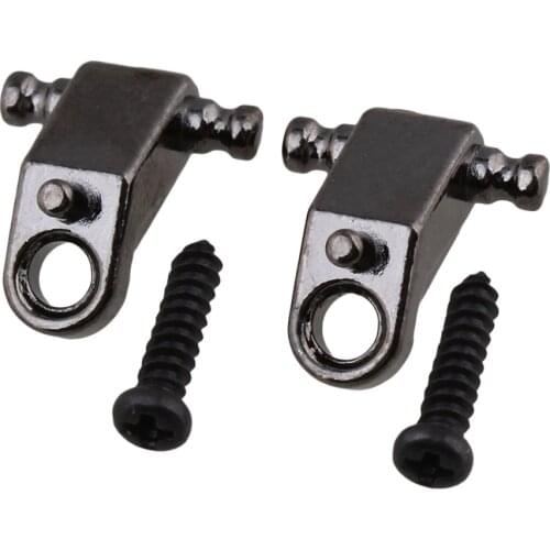 Copper Roller Electric Guitar String Tree Guides Retainer Black Set of 2