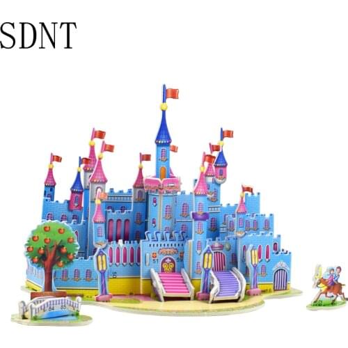 Cute Castle Puzzle Model Kits Toys for Girl 3D Fairy Building Educational Model Puzzles Toy Gifts for Kid Home Office Decoration
