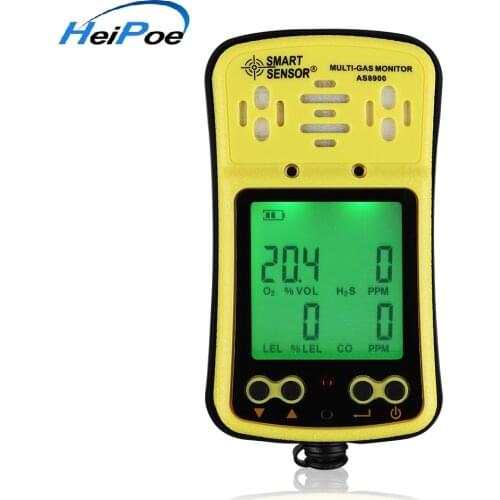 Multi Gas Monitor O2 Oxygen CO Carbon Monoxide Gas Detector, AS8900 Hydrothion Portable h2s Combustible Gas Detector
