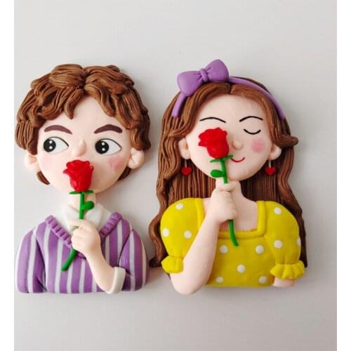Soft Pottery Boy Girl Valentines Day Cake Topper Party Baby Shower Birthday Cake Topper Party Supplies DIY Baking Accessories