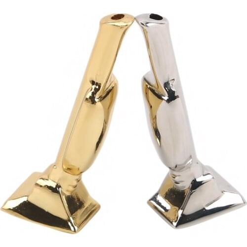 Stainless steel Mini Golden Man trophy pipe Snuff Snorter Sniff Metal Tube smoke Vacuum Sniffer Exquisite cigarette filter