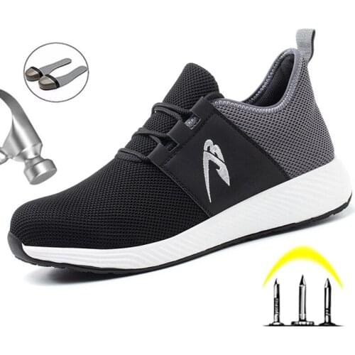 New Safety Insurance Shoes Men All Seasons Breathable Steel Toe Anti-smashing Lightweight Wear-resistant Work Safety Shoes Women