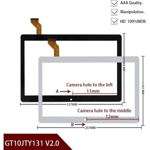 New white and black GT10JTY131 V2.0 10.1inch capacitive touch screen digitizer glass for tablet pc mid repair Three versions