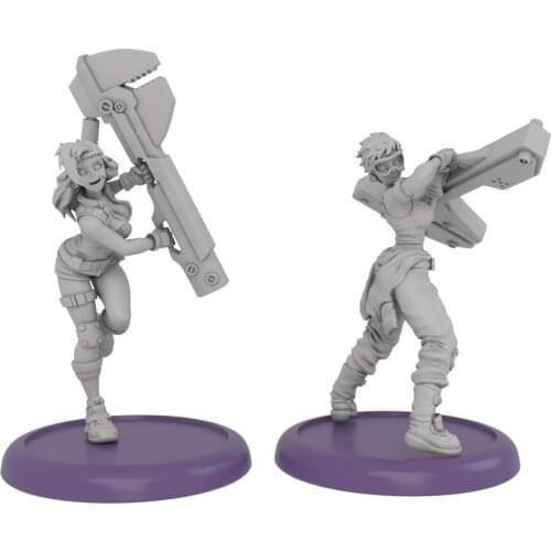 30mm Base , Resin Model Figure GK , 2 Figure , Unassembled and unpainted kit