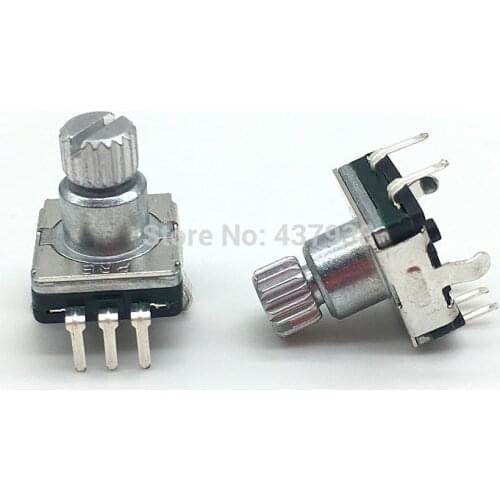 2pcs/lot EC11 Rotary Encoder Code Switch 30 Position With Push Button Switch 5pin Plug in Handle Length 9.5mm Plum Shaft
