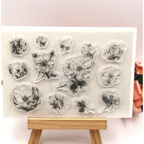 ZFPARTY Wild rose Transparent Clear Silicone Stamp/Seal for DIY scrapbooking/photo album Decorative clear stamp sheets