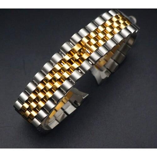 Watch Accessories Band for Rolex Daytona Submariner Water Ghost Watch Strap 3 5 Beads 20MM Solid Stainless Steel Arc Watch Clasp