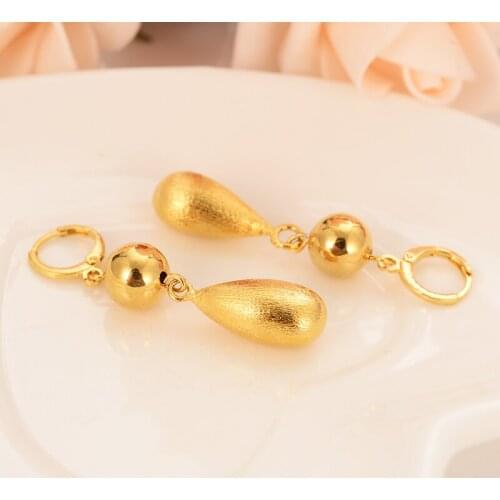 Bangrui Beads drop Earrings for Women/Girls Gold Color Ball Earing Jewelry Gifts African,Indonesia,Nigeria,Congo,Arab Earring