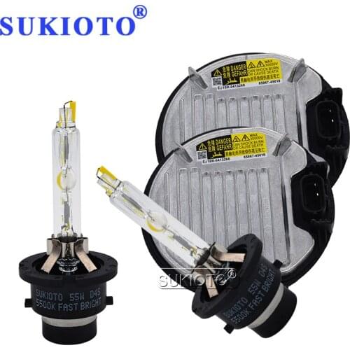 SUKIOTO Fast Bright 55W D4S D4R 5500K Car Headlight Kit Xenon D2S D2R HID Lamp Bulbs OEM Ballast 85967-45010 For Toyota Lexus