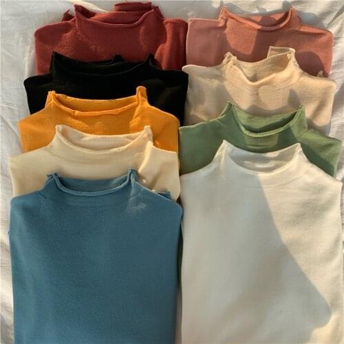 Turtleneck Cimping Women Sweater High Elastic Solid 2020 Fall Winter Fashion Sweater Women Korean Slim Sexy Knitted Pullovers