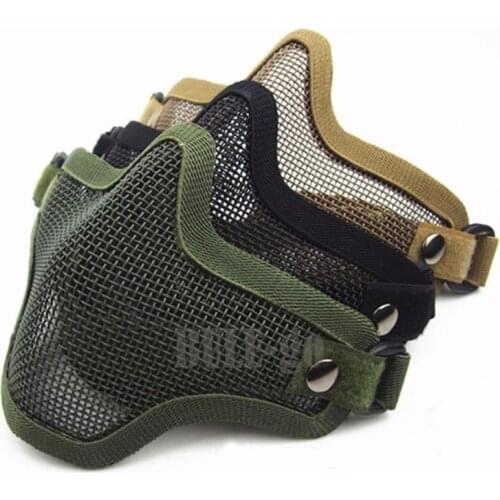 Tactical Airsoft Skull Lower Half Face Mask Black Strike Steel Metal Mesh Protective Mask Wargame Masks Hunting Gear