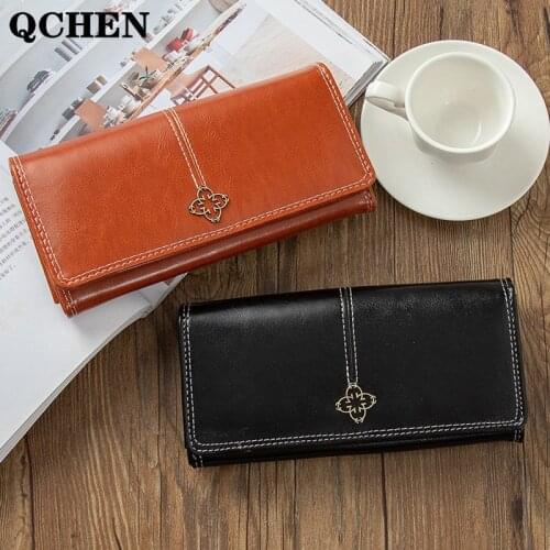 Womens wallet long retro new European American zipper large capacity card bag slots multi-function two-fold student clutch 861