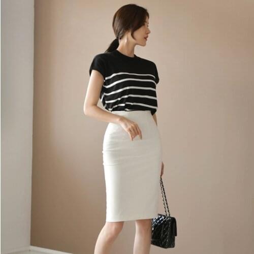 New arrival fashion office lady sets for women summer temperament batwing sleeve simple elegant skirt and top two piece set