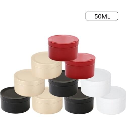 10Pcs 50ml Aluminum Tin Jars Aluminum Candle Jar With Lids Empty Storage Container Round Tin Box Metal Gift Packing Cans Box
