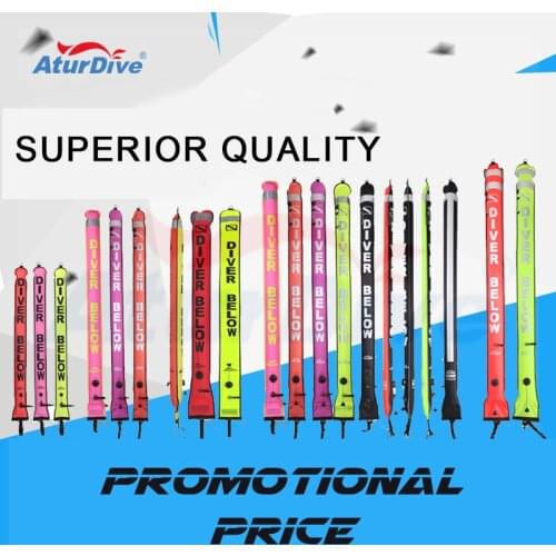 110cm 150cm 180cm Diving Buoy SCUBA Diving Surface Marker Buoy SMB Underwater Safety Signal Buoy Float Inflatable Tube Sausage