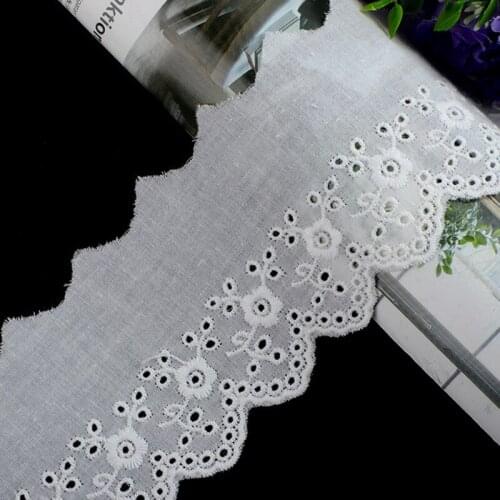 15Yards Handmade DIY Craft Accessories Embroidery Lace Trim Fabrics Curtains Sofa Sewing White Laces Ribbon High Quality