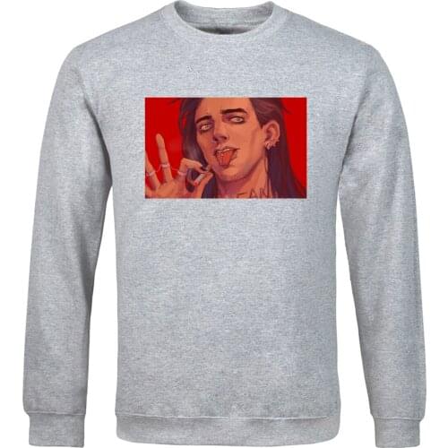 Men Long Sleeve Loose Fit Vintage Print Sweatshirt 2020 Hip Hop spring autumn Sally Face 2 tracksuit solid color Streetwear coat