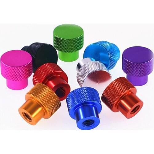 5pcs M10 aluminum alloy knurled single pass steps nut hand twist bolt cylindrical head nuts bolts Al