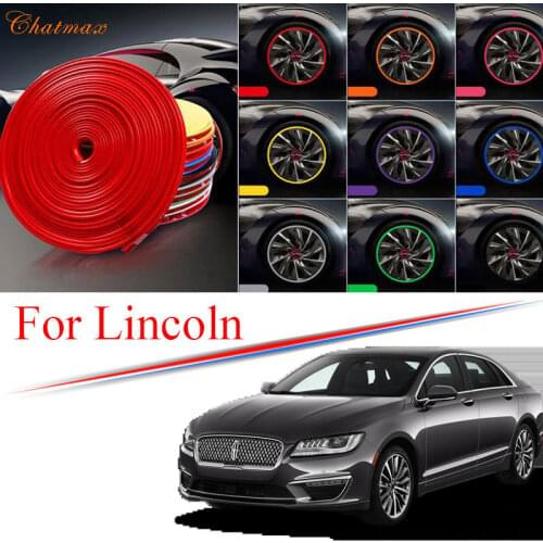 9 Colors Car Wheel Hub Rim for Lincoln MKC MKZ MKX Corsair Nautilus Edge Protector Ring Tire Strip Guard Rubber Decals 8M