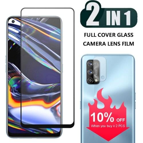 2 in 1 9D Tempered Glass For Oppo Realme 7 Pro 7i 6 5 3 X50 X2 Pro Screen Protector Camera Len Film For Realme 6 Pro Glass