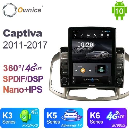 Ownice Android 10 Car Radio for Chevrolet Captiva 2011 2012 - 2017 GPS 2 Din Auto Audio System Stereo Player 4G LTE Tesla Style