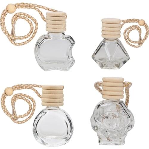 Car Perfume Bottle For Essential Oils Crystal Glass Perfume Pendant Hanging Glass Bottle Air Freshener Container Car-styling