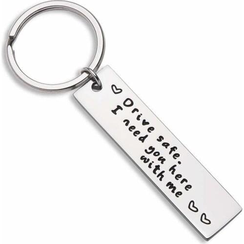 Drive Safe Key Chain Key Tag Key Ring Gifts for Men Dad Trucker Husband Couples Boyfriend Girlfriend Car Keychain Birthday Gifts