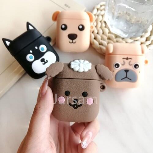 For Airpods Case Silicone dog Cartoon Cover for Air pods Cute Earphone Case 3D Headphone case for Earpods Accessories