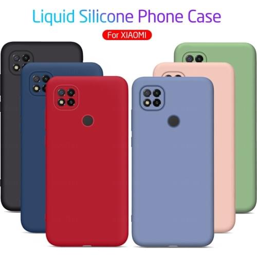 Redmi9c Case Soft Candy Color Liquid Silicone Phone Back Cover For xiaomi redmi 9c 9 c c9 red mi 9c nfc smartphone Cases cover