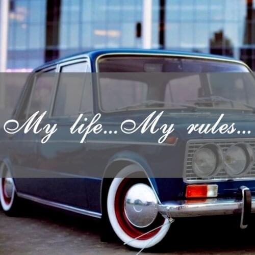 CK2769#60*8cm my life my rules funny car sticker vinyl decal silver/black car auto stickers for car bumper window car decoration