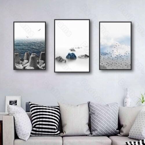 Living Room Decoration Painting Modern Minimalist Sofa Background Wall Painting Bedside Painting Artistic Conception Triptych