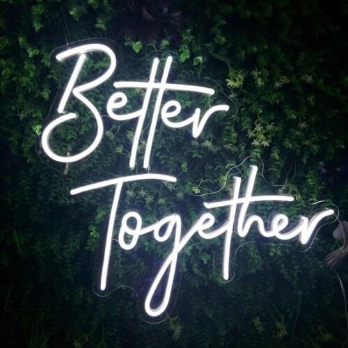 OHANEONK Custom Acrylic Neon Sign 12V Led Light for Better Together Neon Sign for Home Room Decor Party Wedding Propose Marriage