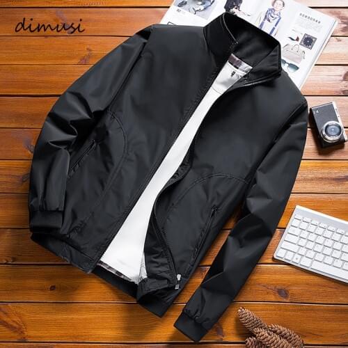 DIMUSI Mens Jackets Spring Autumn Casual Solid Color Coats Mens Sportswear Baseball Slim Jackets Male Bomber Jackets 4XL,YA824