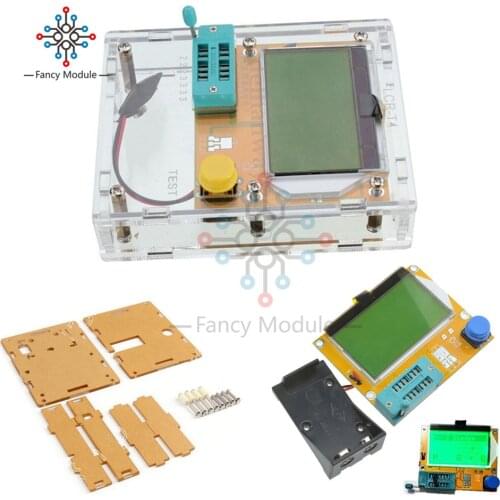 LCR-T4 Mega328 M328 Meter Clear Transistor Diode Triode Capacitance Mos LCR ESR Transistor Tester + CASE (not Battery )