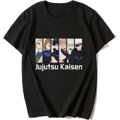 Summer Cartoon Anime Gojo Satoru T Shirt Custom logo Short Sleeve T-Shirt Women Men Harajuku Jujutsu Kaisen Tops Dropshipping