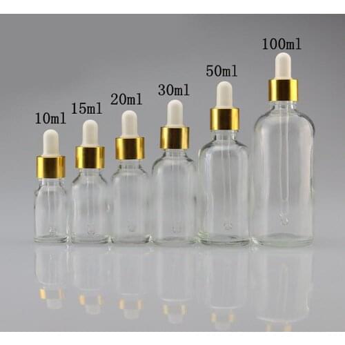 Mini 5ml-100ml Transparent Glass Reagent Liquid Pipette Empty Cosmetic Bottle