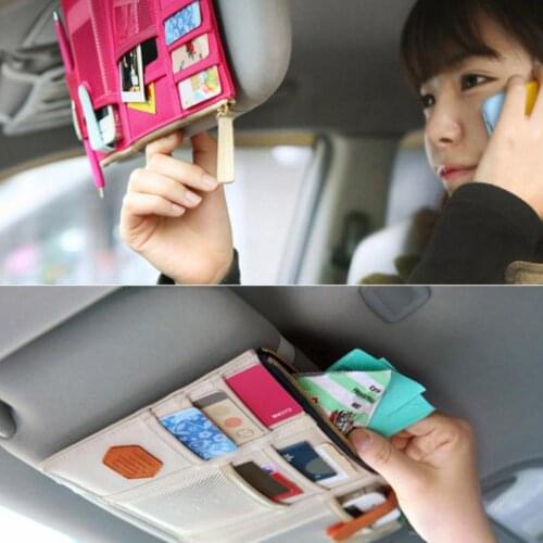 Multifunction Universal Car Sun Visor Storage Pocket Card CD StorageTicket Phone Holder Organizer car Styling Interior Accessory