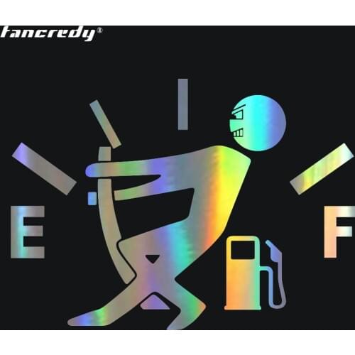 15*11cm Funny Cool Car Stickers High Gas Consumption Decal Fuel Gage Empty Stickers Scratch Paste Fuel Tank Cap Stickers Decors