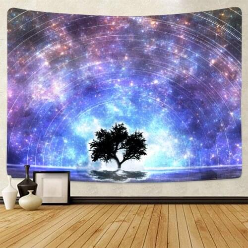 Forest Starry Tapestry Galaxy Wall Hanging Milky Way Wall Decor Night Sky and Tree Tapestries for Bedroom Living Room Dorm