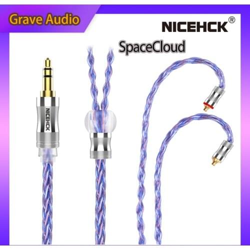 NiceHCK SpaceCloud Flagship 6N Silver Plated OCC+7N OCC Mix Litz Earbud Cable 3.5/2.5/4.4mm MMCX/QDC/0.78 2Pin for LZ A7 MK3